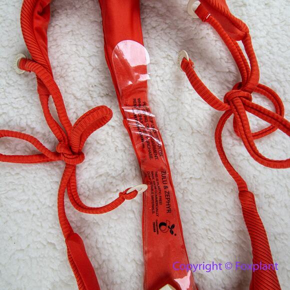 New! Set! Zulu & Zephyr Free People Tie Curve Brief Bikini, size 4 - Picture 11 of 13